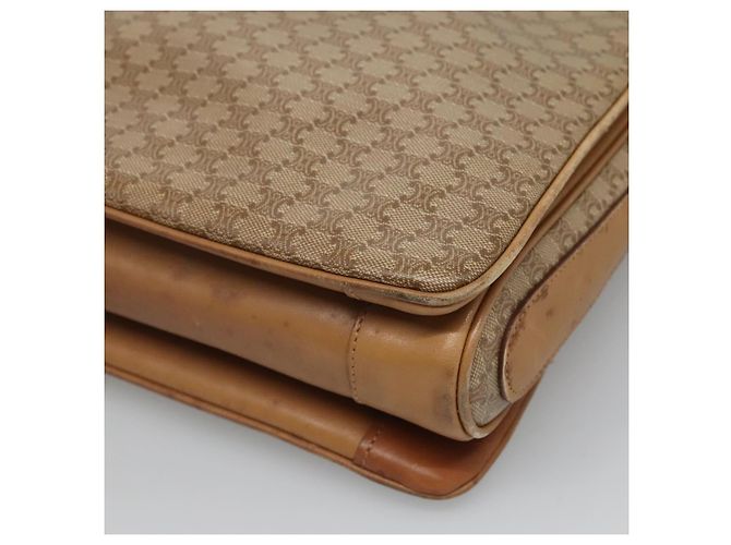Céline Borsa a spalla in tela Macadam CELINE PVC beige oro Auth nb297 D'oro - vista 8
