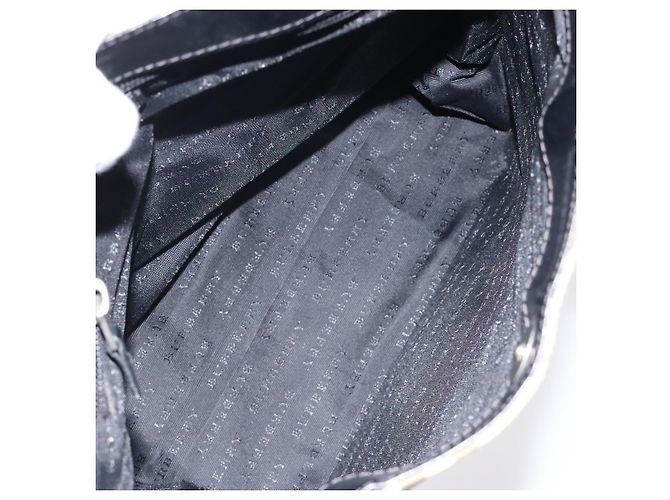 Borsa a mano in PVC beige, nera e argento con motivo Nova Check di BURBERRY Auth BD1373 Nero - vista 11
