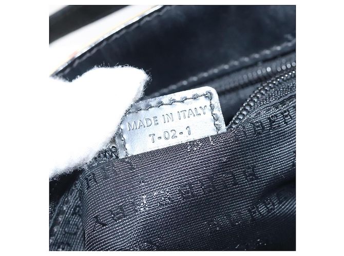 Borsa a mano in PVC beige, nera e argento con motivo Nova Check di BURBERRY Auth BD1373 Nero - vista 12