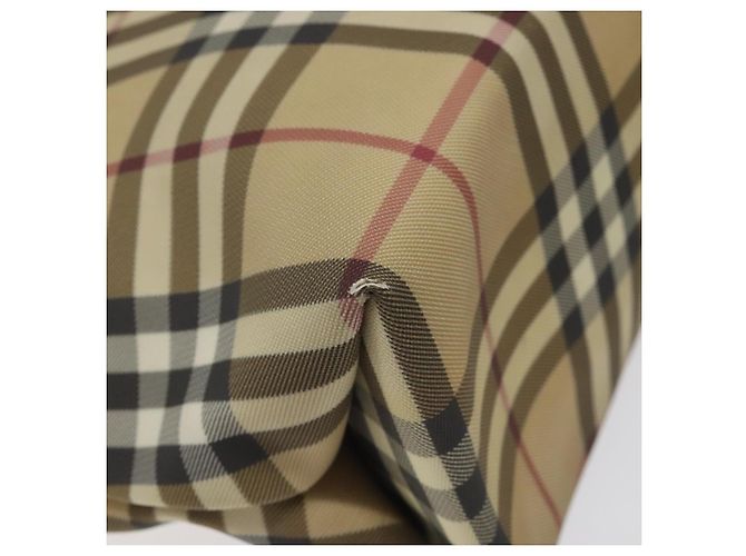 Borsa a mano in PVC beige, nera e argento con motivo Nova Check di BURBERRY Auth BD1373 Nero - vista 14