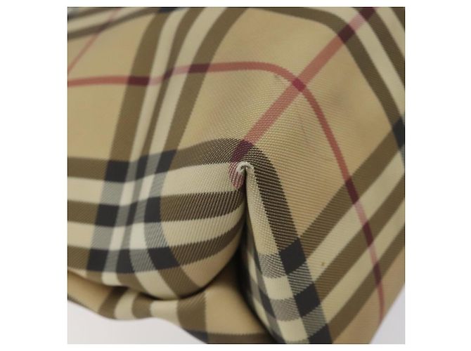 Borsa a mano in PVC beige, nera e argento con motivo Nova Check di BURBERRY Auth BD1373 Nero - vista 16