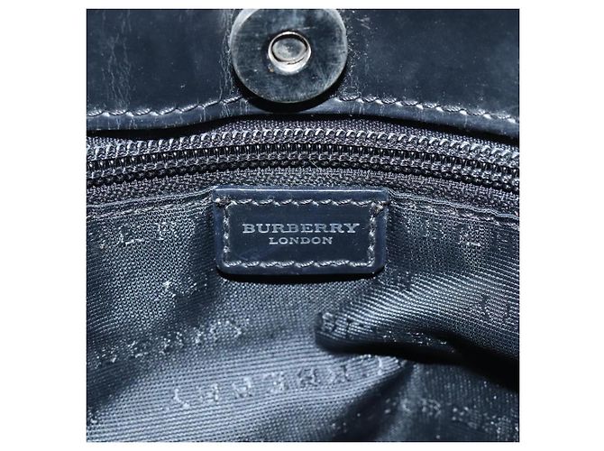 Borsa a mano in PVC beige, nera e argento con motivo Nova Check di BURBERRY Auth BD1373 Nero - vista 17