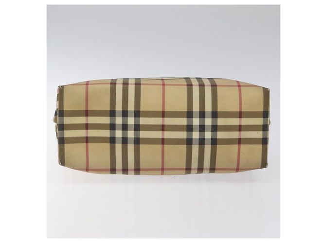 Borsa a mano in PVC beige, nera e argento con motivo Nova Check di BURBERRY Auth BD1373 Nero - vista 5