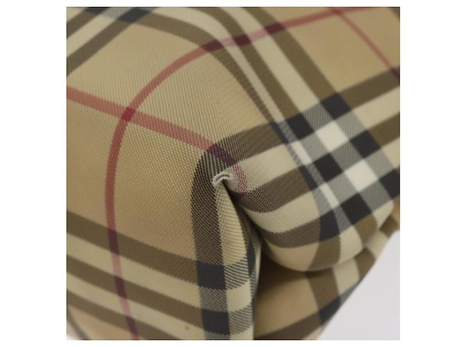 Borsa a mano in PVC beige, nera e argento con motivo Nova Check di BURBERRY Auth BD1373 Nero - vista 9
