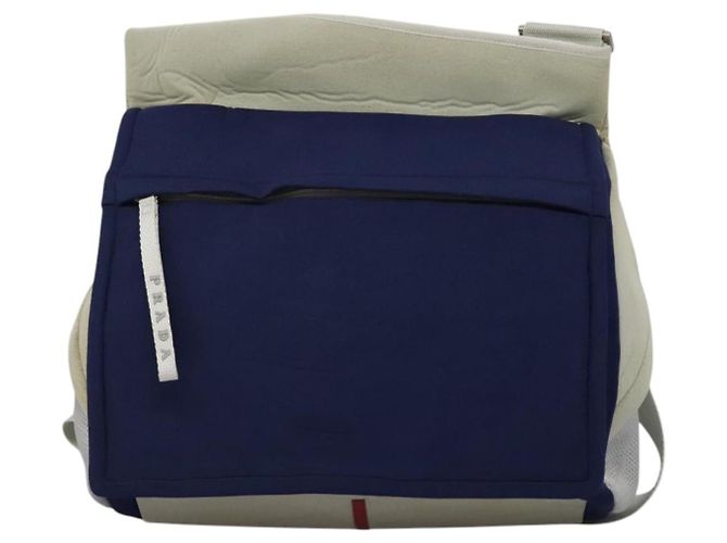 PRADA Borsa a Spalla Sportiva in Nylon Blu Auth bs23958 - vista 13