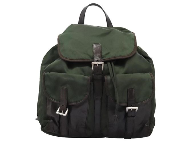 Zaino PRADA in nylon khaki Auth bs23722 Cachi - vista 13