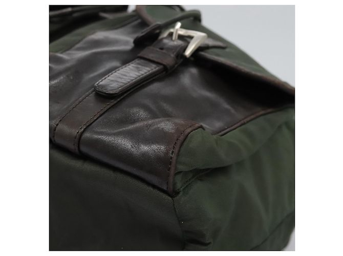 Zaino PRADA in nylon khaki Auth bs23722 Cachi - vista 17