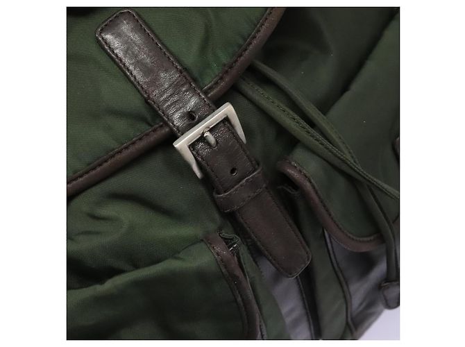 Zaino PRADA in nylon khaki Auth bs23722 Cachi - vista 24
