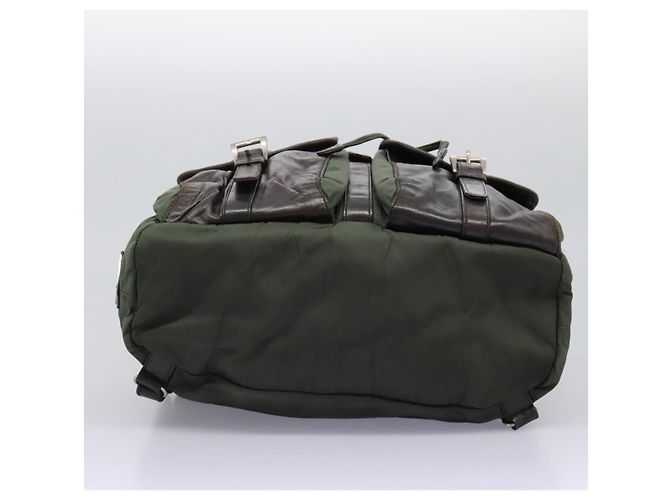 Zaino PRADA in nylon khaki Auth bs23722 Cachi - vista 5