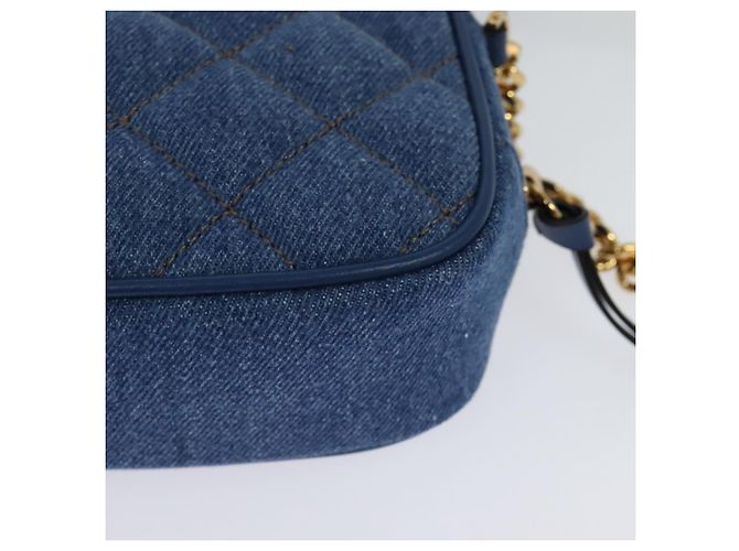 VERSACE Medusa Schultertasche Denim Blau Gold Auth BD1427 Golden - Ansicht 10