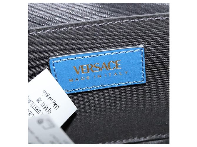 VERSACE Medusa Schultertasche Denim Blau Gold Auth BD1427 Golden - Ansicht 11