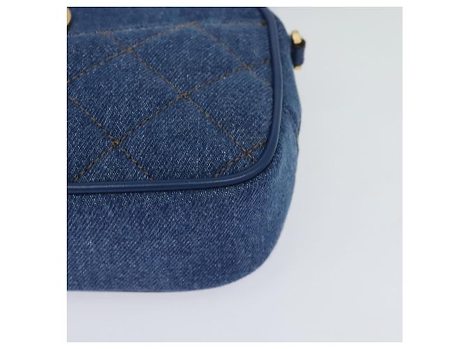 VERSACE Medusa Schultertasche Denim Blau Gold Auth BD1427 Golden - Ansicht 15