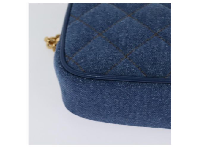 VERSACE Medusa Schultertasche Denim Blau Gold Auth BD1427 Golden - Ansicht 16