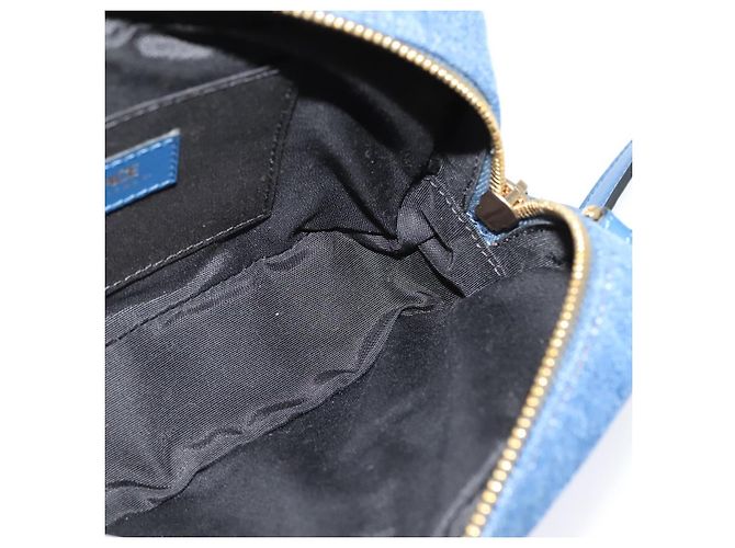 VERSACE Medusa Schultertasche Denim Blau Gold Auth BD1427 Golden - Ansicht 18