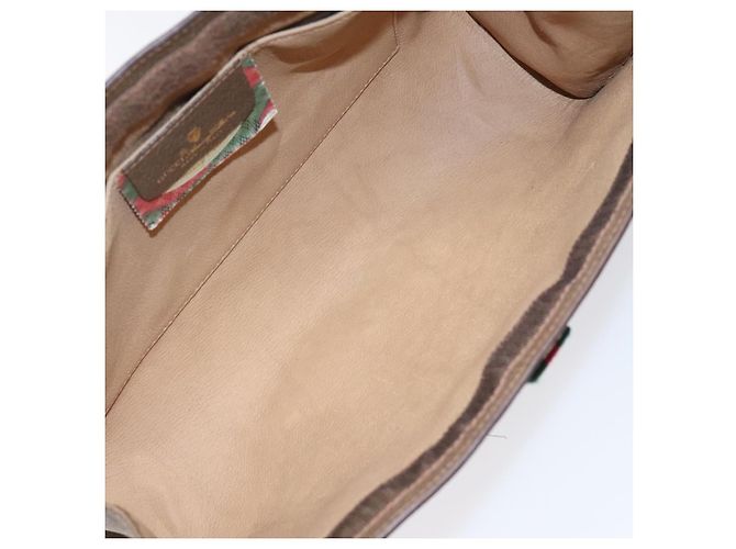 GUCCI GG Supreme Web Sherry Line Clutch Bag PVC Beige 89 01 033 Auth th5825 - vista 10