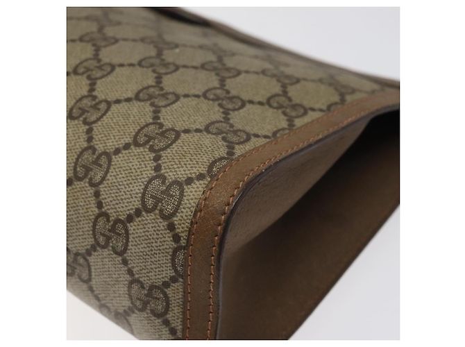 GUCCI GG Supreme Web Sherry Line Clutch Bag PVC Beige 89 01 033 Auth th5825 - vista 15