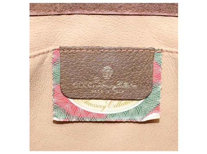 GUCCI GG Supreme Web Sherry Line Clutch Bag PVC Beige 89 01 033 Auth th5825 - vista 9