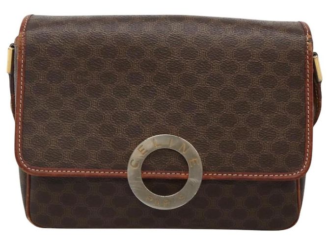 Céline Borsa a spalla in tela Macadam CELINE in pelle PVC marrone oro Auth 116805 D'oro - vista 13