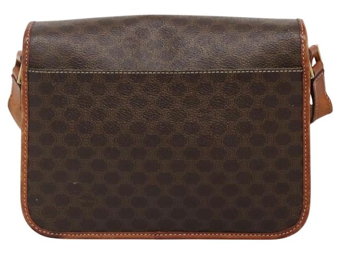 Céline Borsa a spalla in tela Macadam CELINE in pelle PVC marrone oro Auth 116805 D'oro - vista 2