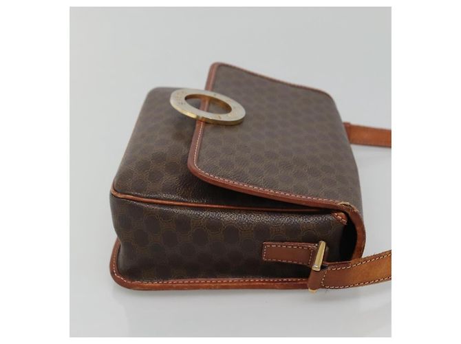 Céline Borsa a spalla in tela Macadam CELINE in pelle PVC marrone oro Auth 116805 D'oro - vista 3