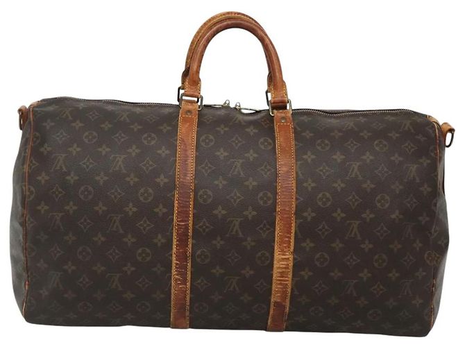 LOUIS VUITTON Monogram Keepall Bandouliere 55 Bolsa Boston M41414 LV Auth BD1228 - vista 2