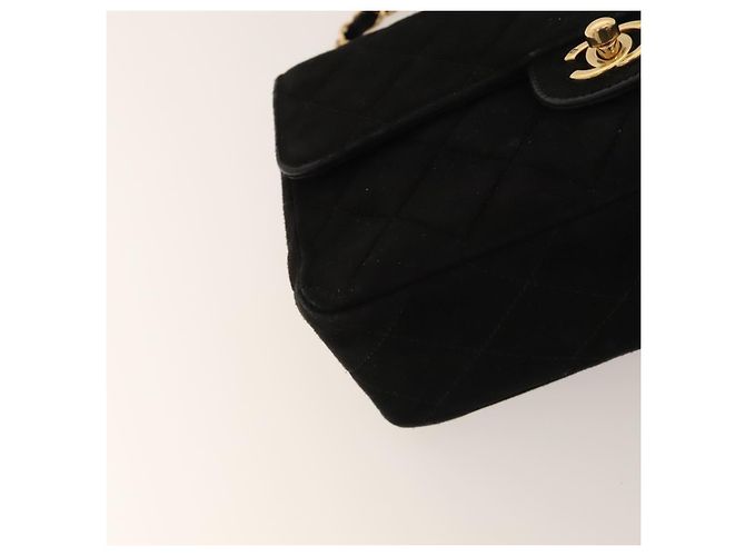 CHANEL Matelasse 20 Chain Shoulder Bag Suede Black Gold CC Auth 116698 Nero D'oro - vista 14