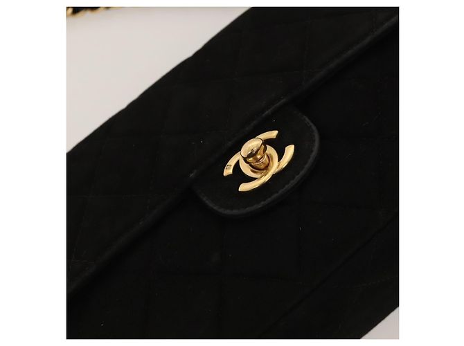 CHANEL Matelasse 20 Chain Shoulder Bag Suede Black Gold CC Auth 116698 Nero D'oro - vista 17