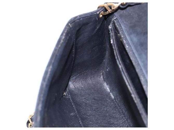 CHANEL Matelasse 20 Chain Shoulder Bag Suede Black Gold CC Auth 116698 Nero D'oro - vista 20
