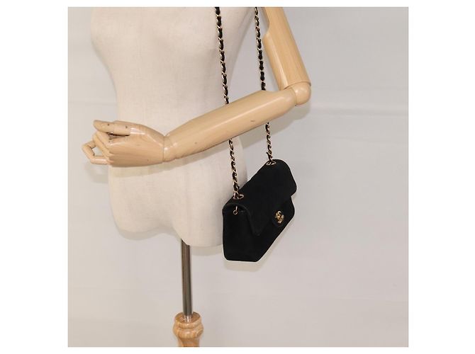 CHANEL Matelasse 20 Chain Shoulder Bag Suede Black Gold CC Auth 116698 Nero D'oro - vista 22