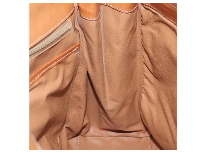 Céline Borsa a mano in tela Macadam CELINE in pelle PVC marrone oro Auth MY371 D'oro - vista 21