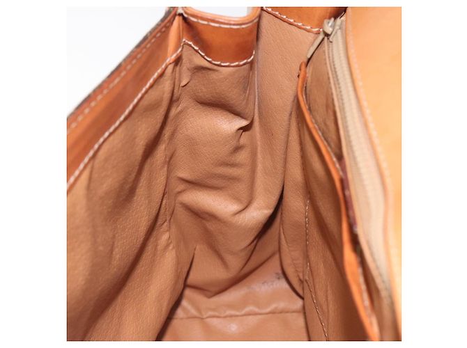 Céline Borsa a mano in tela Macadam CELINE in pelle PVC marrone oro Auth MY371 D'oro - vista 22