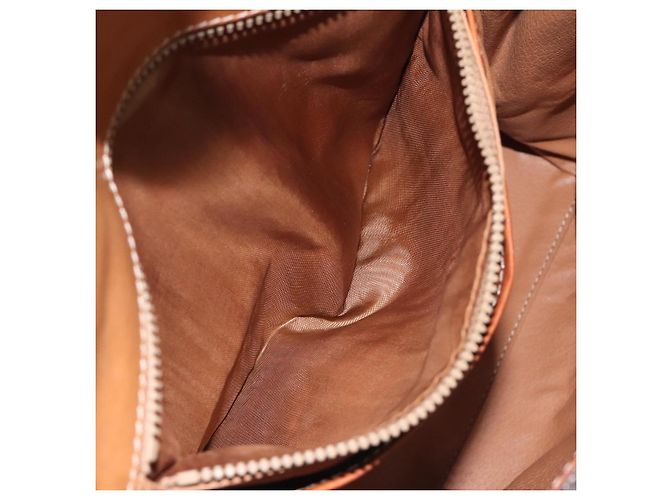 Céline Borsa a mano in tela Macadam CELINE in pelle PVC marrone oro Auth MY371 D'oro - vista 23