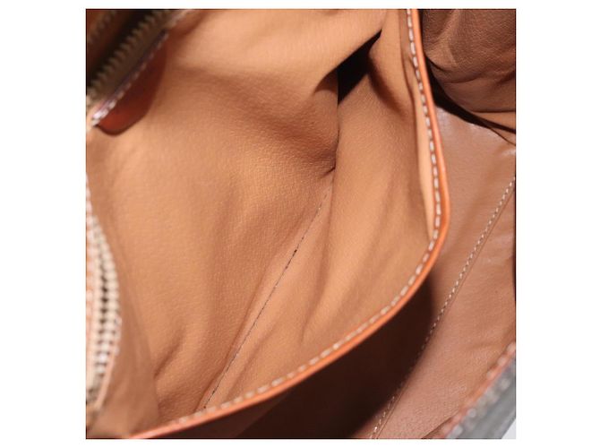 Céline Borsa a mano in tela Macadam CELINE in pelle PVC marrone oro Auth MY371 D'oro - vista 24