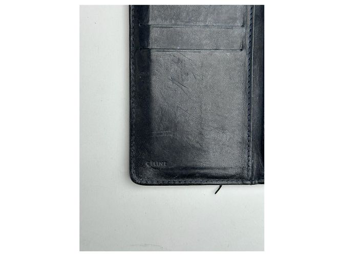 Céline Vintage Celine Paris Canvas Leather Monogram Wallet Black - view 3