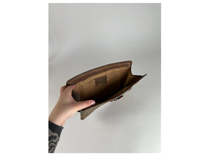 Clutch in pelle monogramma Ophidia vintage di Gucci Grigio - vista 11