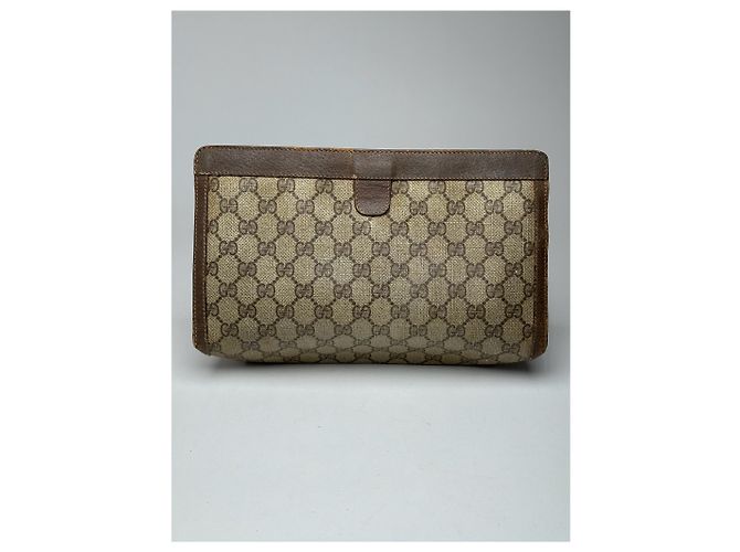 Clutch in pelle monogramma Ophidia vintage di Gucci Grigio - vista 2