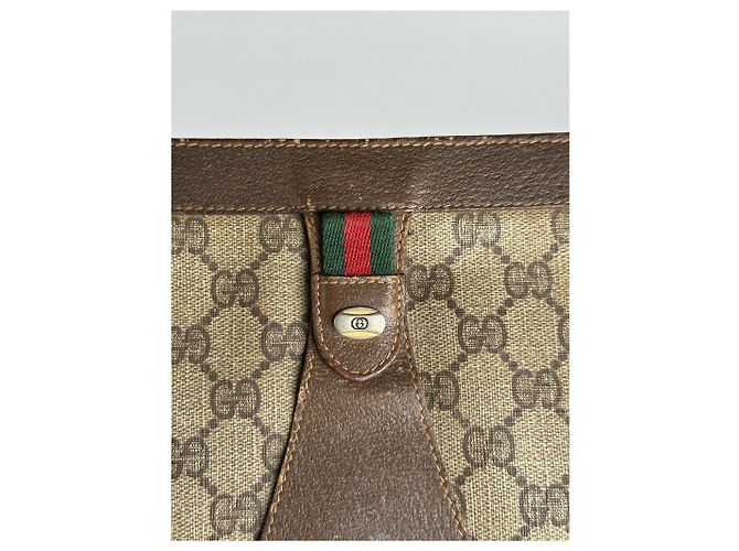 Clutch in pelle monogramma Ophidia vintage di Gucci Grigio - vista 3