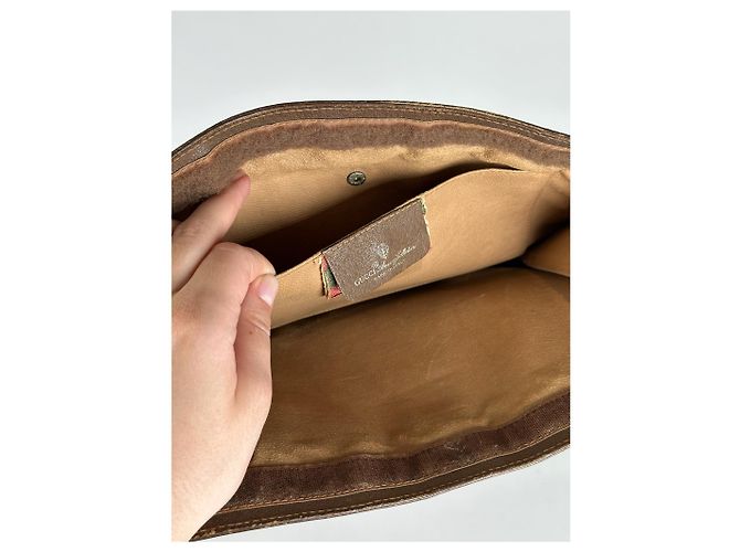 Clutch in pelle monogramma Ophidia vintage di Gucci Grigio - vista 9