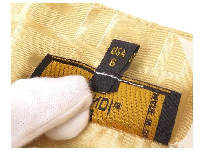 Falda Fendi Zucca Monogram Amarillo Beige - vista 4