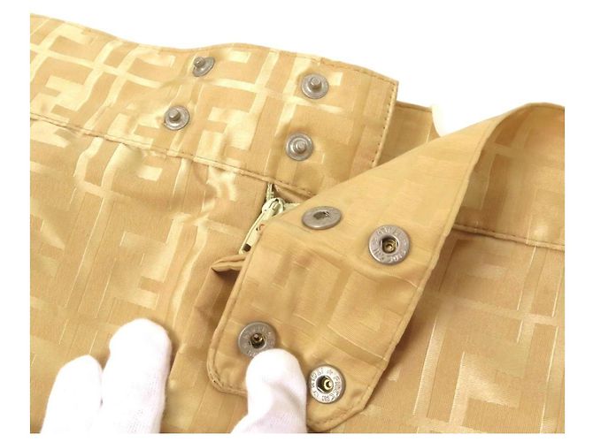 Falda Fendi Zucca Monogram Amarillo Beige - vista 6
