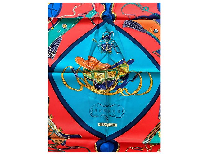 Foulard in seta Hermès Multicolore Springs 90cm - vista 3