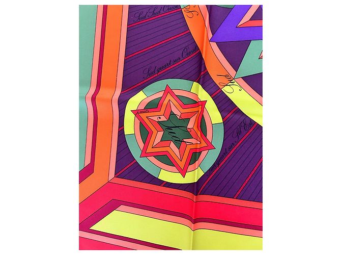 Hermès Seidenschal Rose der Winde 90cm - Ansicht 8