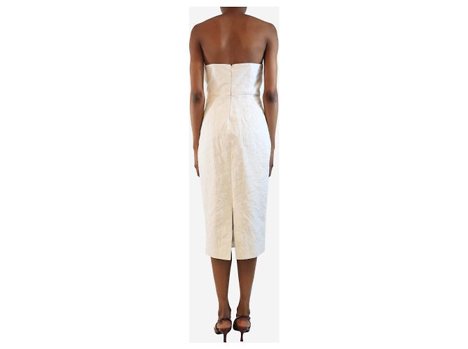 Mara Hoffman Vestido midi blanco con apliques florales - talla UK 6 - vista 2