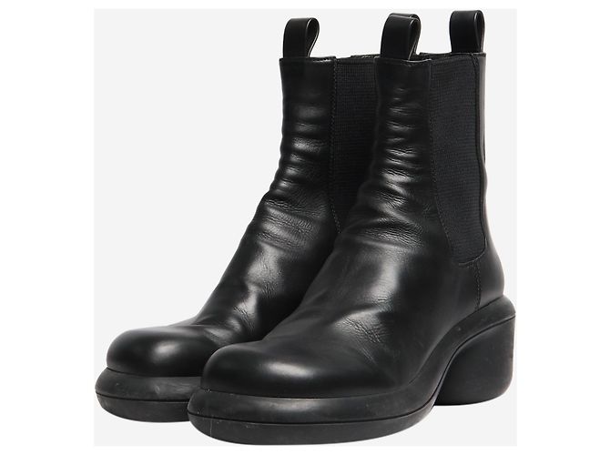 Jil Sander Schwarze Leder Chelsea Boots - EU 39,5 - Ansicht 2