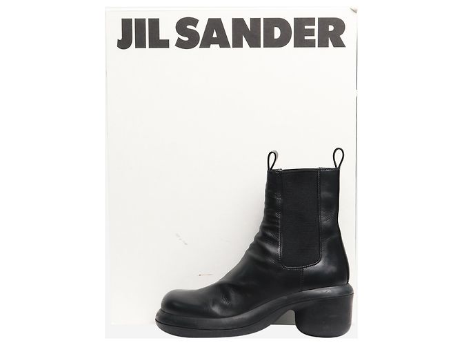 Jil Sander Schwarze Leder Chelsea Boots - EU 39,5 - Ansicht 7