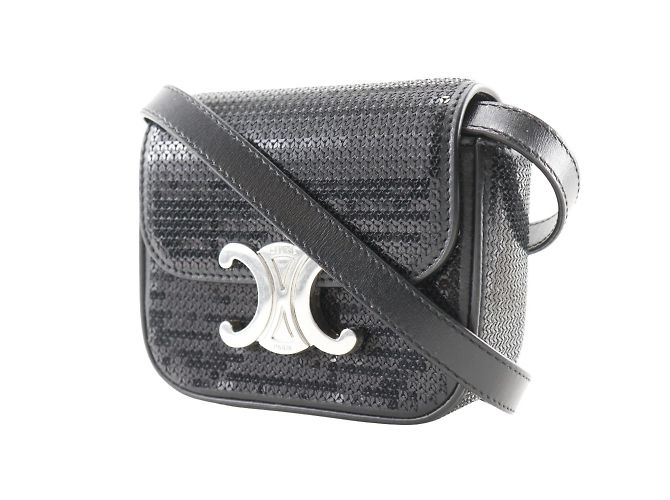 Céline Celine Mini Triomphe Schultertasche Schwarz - Ansicht 2