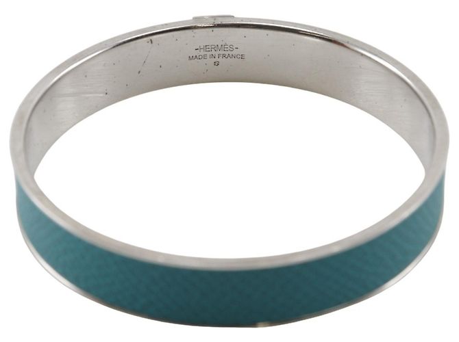 Pulseira Hermès Kawaii Azul de Couro Epsom e Metal Prata - vista 3