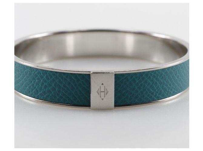 Pulseira Hermès Kawaii Azul de Couro Epsom e Metal Prata - vista 5
