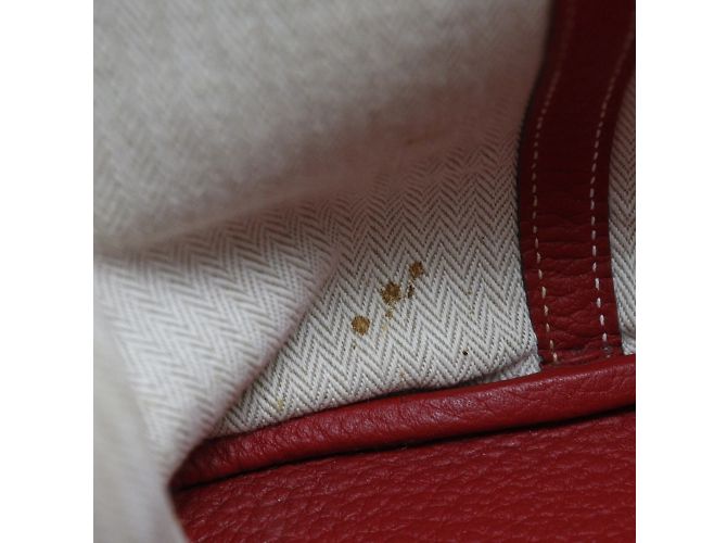 Hermès Borsa Tote PM Hermes Garden in pelle Negonda rossa Rosso - vista 12