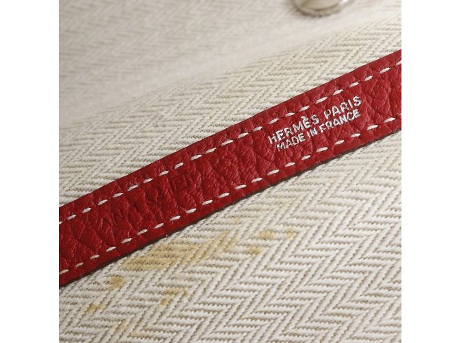 Hermès Borsa Tote PM Hermes Garden in pelle Negonda rossa Rosso - vista 14
